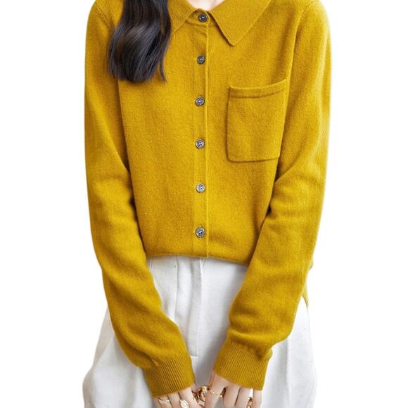 Mustard Yellow Women's Crew Neck Sweater - Picture 1 of 11